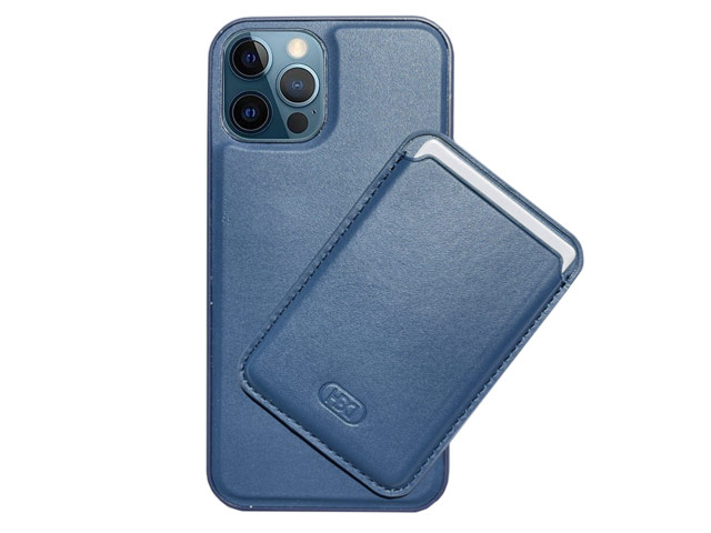 Чехол HDD Luxury Magnet Case для Apple iPhone 12/12 pro (темно-синий, кожаный)