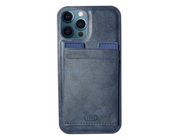 Чехол HDD Luxury Card Slot Case для Apple iPhone 12/12 pro (темно-синий, кожаный)
