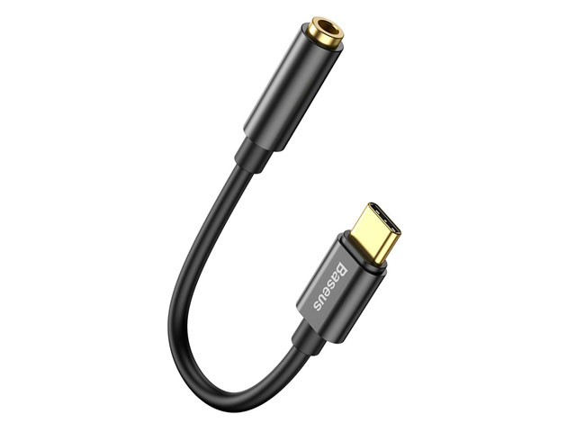 Адаптер Baseus Type-C to Headphone Jack универсальный (USB-C, miniJack 3.5 мм, черный)