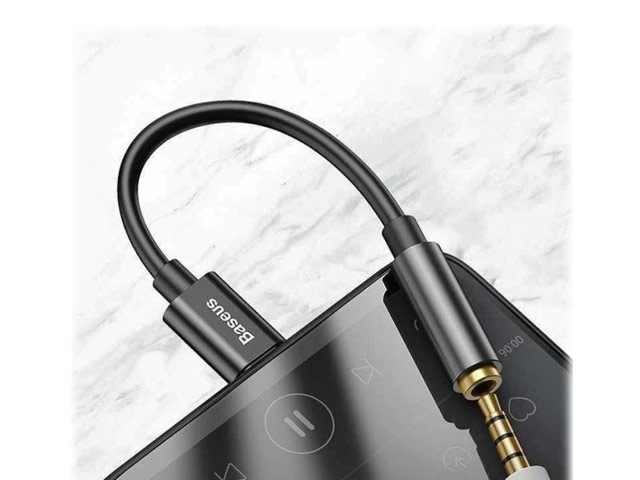 Адаптер Baseus Type-C to Headphone Jack универсальный (USB-C, miniJack 3.5 мм, черный)