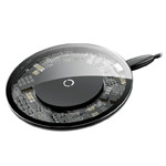 Беспроводное зарядное устройство Baseus Simple Glass Wireless Charger (черное, Fast Charge 10W, стандарт QI)