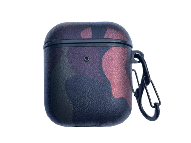 Чехол Synapse Defense Camo для Apple AirPods 1/2 (бордовый/розовый, пластиковый)