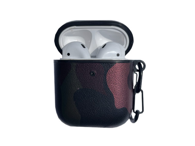 Чехол Synapse Defense Camo для Apple AirPods 1/2 (бордовый/розовый, пластиковый)