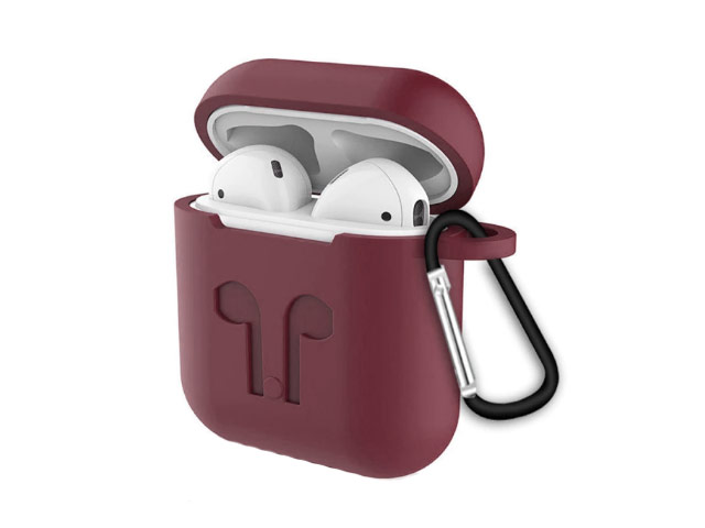 Чехол Synapse Buckle2 Case для Apple AirPods 1/2 (бордовый, силиконовый)