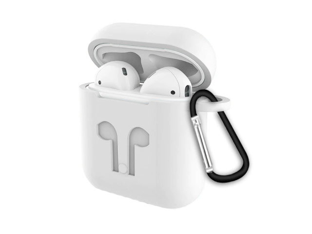 Чехол Synapse Buckle2 Case для Apple AirPods 1/2 (белый, силиконовый)