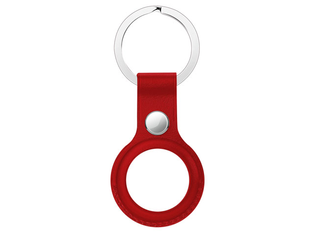 Чехол-брелок Coblue Anti-Lost Tracker case для Apple AirTag (красный, кожаный)