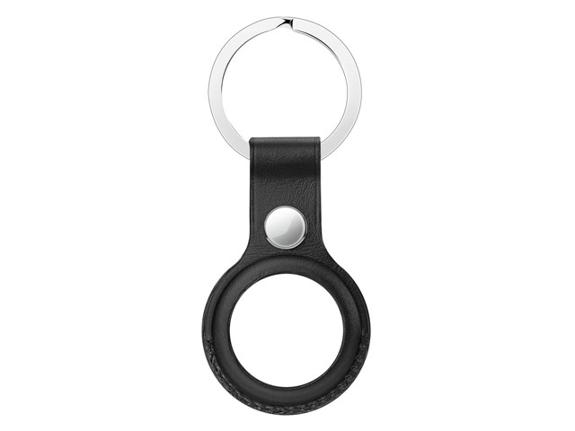 Чехол-брелок Coblue Anti-Lost Tracker case для Apple AirTag (черный, кожаный)