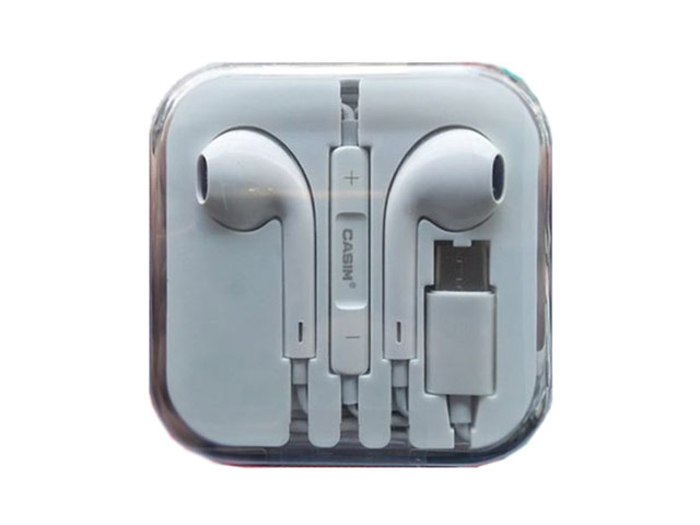 Наушники Casim Stereo Earphones R19 универсальные (USB Type C, белые, пульт/микрофон)