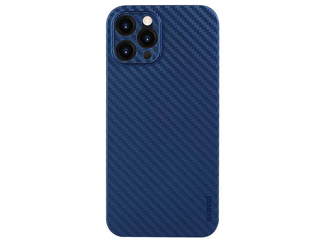 Чехол memumi Slim Carbon case для Apple iPhone 12 pro max (темно-синий, пластиковый)