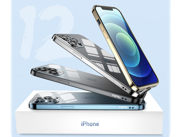 Чехол Totu Soft Plating Series для Apple iPhone 12 pro (серебристый, гелевый)