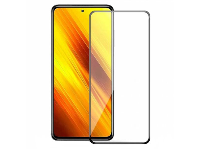 Защитное стекло Yotrix 3D Shockproof Glass Protector для Xiaomi Poco X3 (черное)