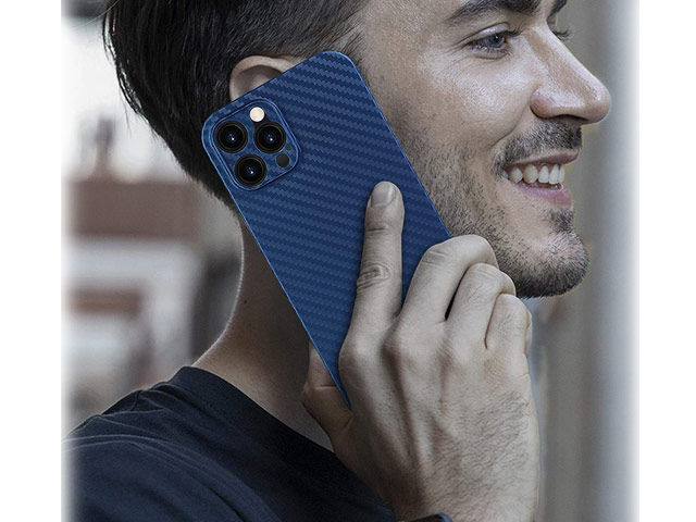 Чехол memumi Slim Carbon case для Apple iPhone 12 pro (темно-синий, пластиковый)