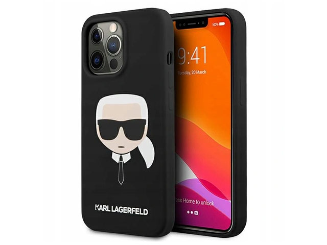 Чехол Karl Lagerfeld K/Ikonik case для Apple iPhone 13 pro (черный, силиконовый)