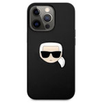 Чехол Karl Lagerfeld Leather Karl's Head для Apple iPhone 13 pro (черный, кожаный)