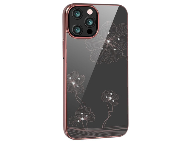 Чехол Devia Crystal Flora для Apple iPhone 13 pro max (розовый, пластиковый)