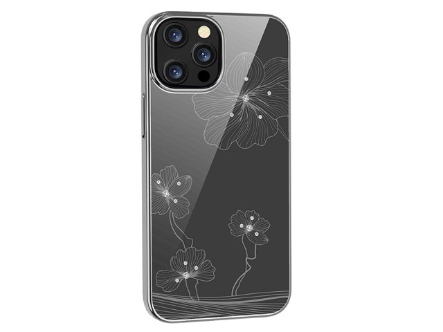 Чехол Devia Crystal Flora для Apple iPhone 13 pro max (серебристый, пластиковый)