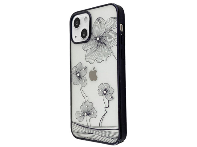 Чехол Devia Crystal Flora для Apple iPhone 13 (черный, пластиковый)