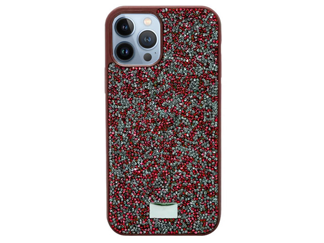 Чехол Swarovski Crystal Case для Apple iPhone 13 pro (красный, гелевый)