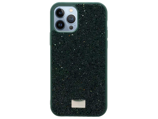 Чехол Swarovski Crystal Case для Apple iPhone 13 pro (темно-зеленый, гелевый)