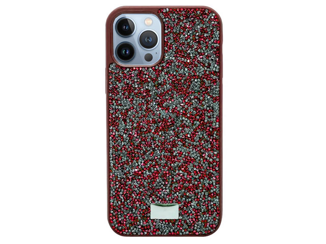 Чехол Swarovski Crystal Case для Apple iPhone 13 pro max (красный, гелевый)