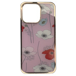 Чехол Yotrix GlitterSoft Flowers для Apple iPhone 13 pro max (розовый, гелевый)
