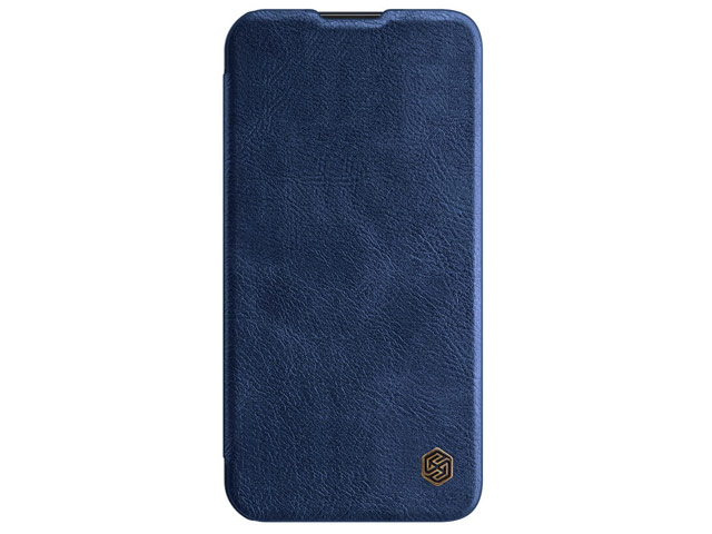 Чехол Nillkin Qin pro leather case для Apple iPhone 13 pro (темно-синий, кожаный)