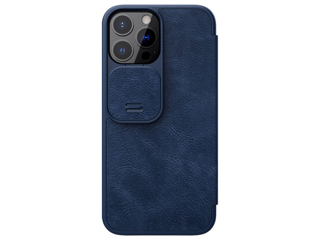Чехол Nillkin Qin pro leather case для Apple iPhone 13 pro (темно-синий, кожаный)