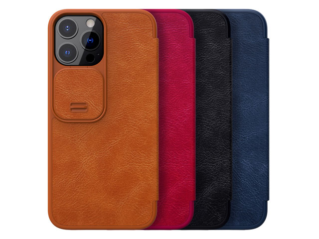 Чехол Nillkin Qin pro leather case для Apple iPhone 13 pro (темно-синий, кожаный)