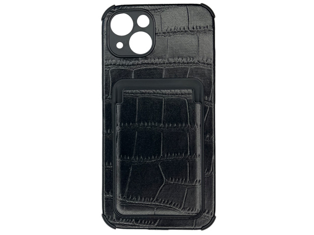 Чехол Yotrix SnapCase Holder для Apple iPhone 13 (Black Croco, экокожа)