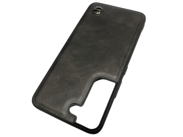 Чехол KeepHone Earl series для Samsung Galaxy S22 (Black Leather, кожаный)