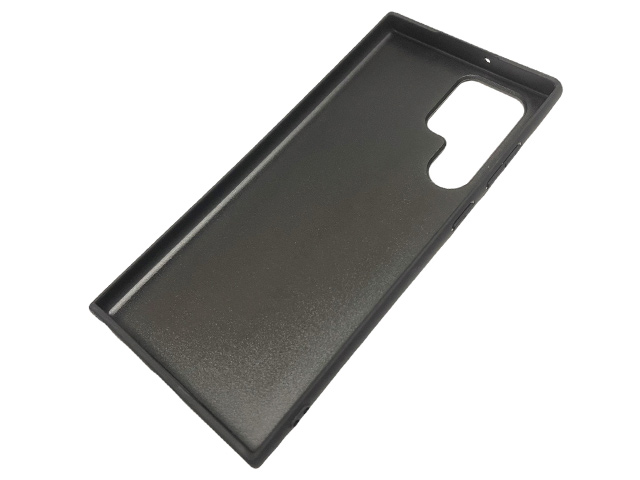 Чехол KeepHone Earl series для Samsung Galaxy S22 ultra (Saffiano Black, кожаный)