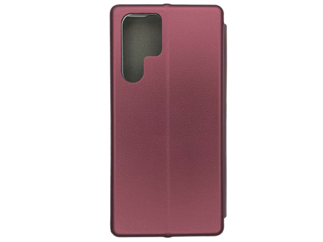 Чехол Yotrix FolioCase Plain для Samsung Galaxy S22 ultra (бордовый, кожаный)