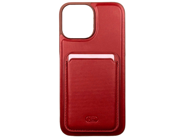 Чехол HDD Luxury Magnet Case для Apple iPhone 13 pro (красный, кожаный)