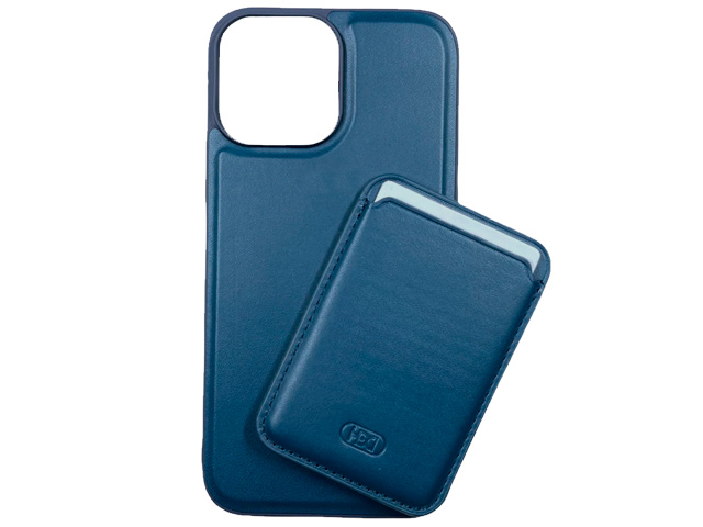Чехол HDD Luxury Magnet Case для Apple iPhone 13 pro (темно-синий, кожаный)