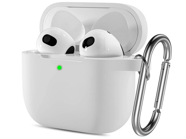 Чехол Synapse Buckle Case для Apple AirPods 3 (белый, силиконовый)