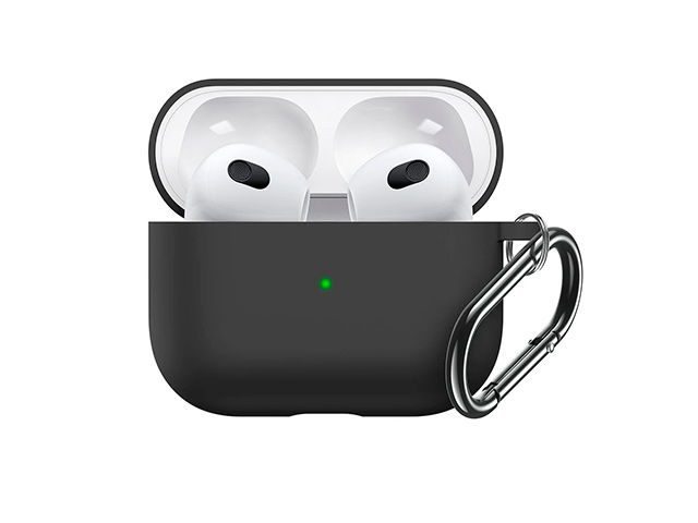 Чехол Coblue Silicone Buckle Case для Apple AirPods 3 (черный, силиконовый)