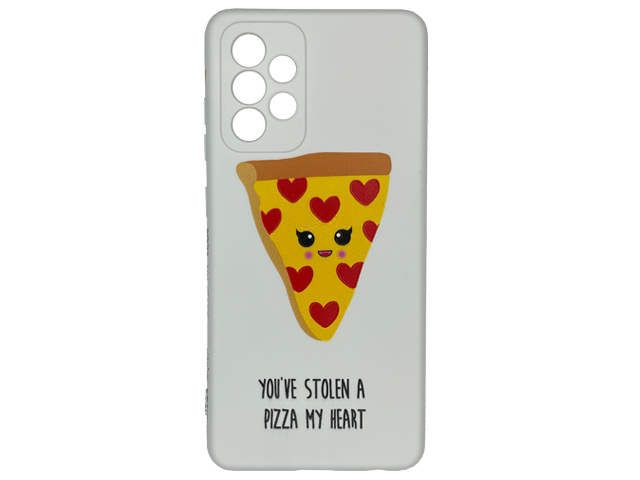 Чехол Yotrix ArtCase для Samsung Galaxy A52 (Pizza Heart White, гелевый)