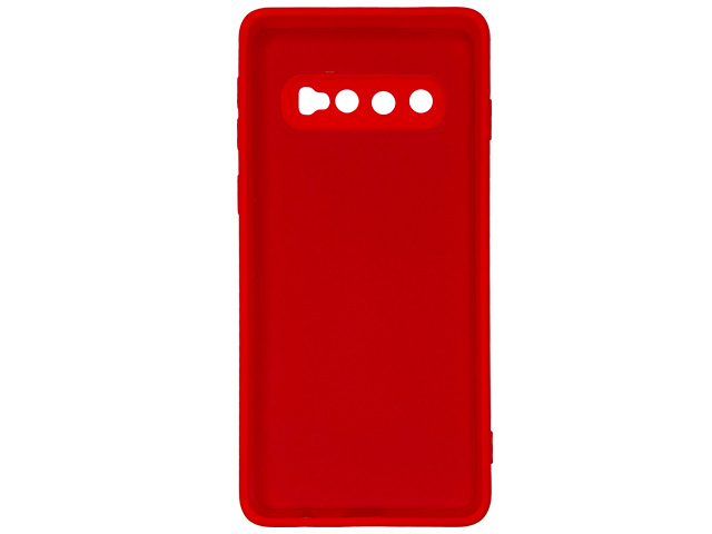 Чехол Yotrix LiquidSilicone Pro для Samsung Galaxy S10 (красный, гелевый)