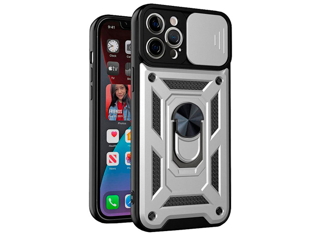 Чехол Yotrix Defense Pro для Apple iPhone 13 pro max (серебристый, гелевый/пластиковый)