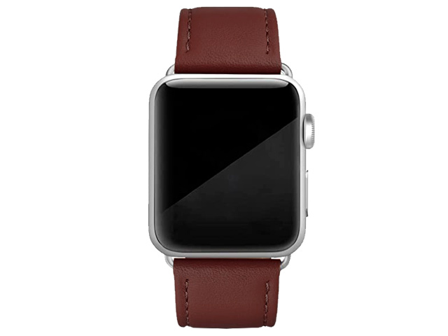 Ремешок для часов Coblue Leather Band для Apple Watch 42/44/45 мм (темно-коричневый, кожаный)