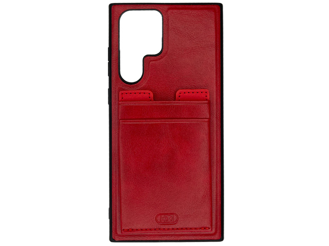 Чехол HDD Luxury Card Slot Case для Samsung Galaxy S22 ultra (красный, кожаный)