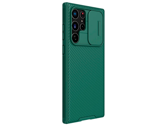 Чехол Nillkin CamShield Pro для Samsung Galaxy S22 ultra (темно-зеленый, композитный)