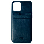 Чехол HDD Luxury Card Slot Case для Apple iPhone 13 pro max (темно-синий, кожаный)