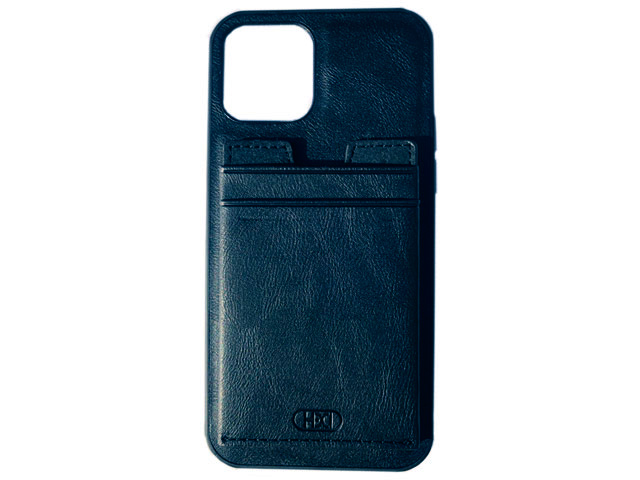 Чехол HDD Luxury Card Slot Case для Apple iPhone 13 pro max (темно-синий, кожаный)