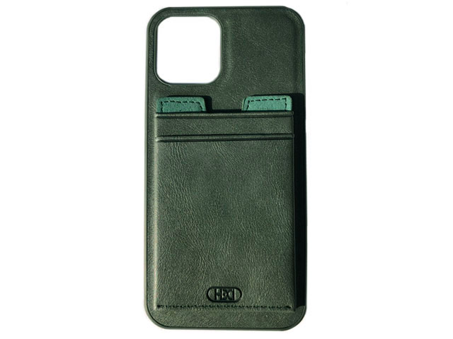 Чехол HDD Luxury Card Slot Case для Apple iPhone 13 pro (темно-зеленый, кожаный)