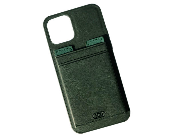 Чехол HDD Luxury Card Slot Case для Apple iPhone 13 pro (темно-зеленый, кожаный)