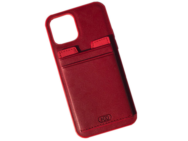 Чехол HDD Luxury Card Slot Case для Apple iPhone 13 pro (красный, кожаный)