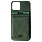 Чехол HDD Luxury Card Slot Case для Apple iPhone 13 (темно-зеленый, кожаный)