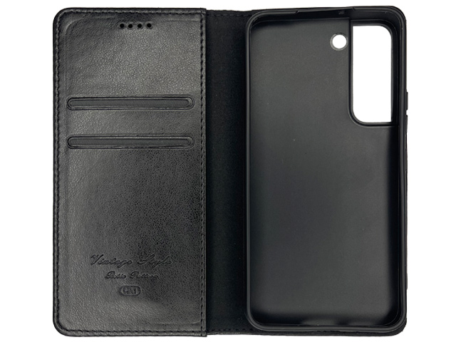 Чехол HDD Wallet Phone case для Samsung Galaxy S22 plus (черный, кожаный)