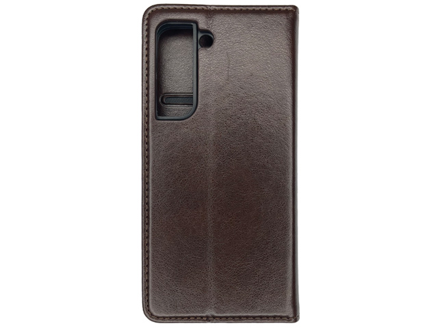 Чехол HDD Wallet Phone case для Samsung Galaxy S22 (темно-коричневый, кожаный)